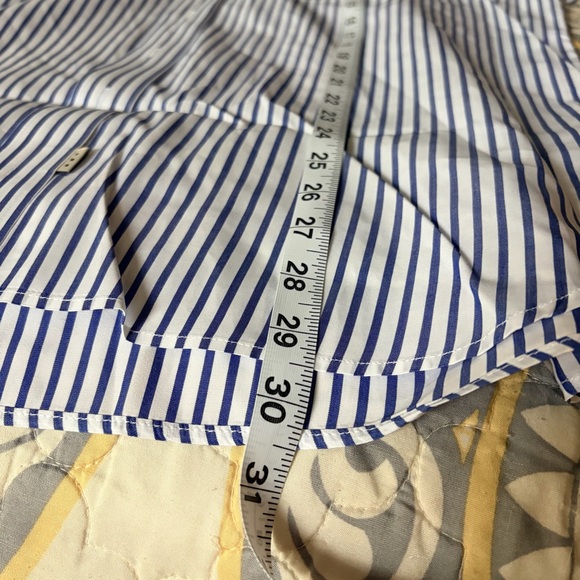 AYR women’s oversized blue and white striped button up, collar, cotton, XL - Picture 8 of 12
